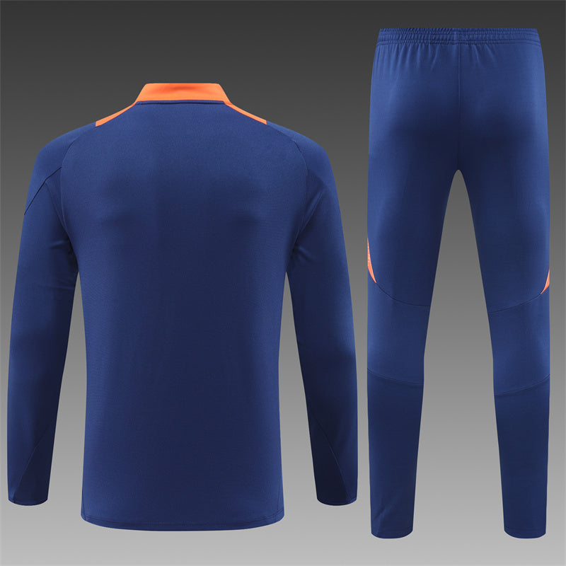 Manchester United 2024/25 Training Tracksuit (Navy and Orange)
