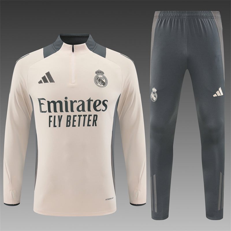 Real Madrid 2024/25 Training Tracksuit (Cream#2)