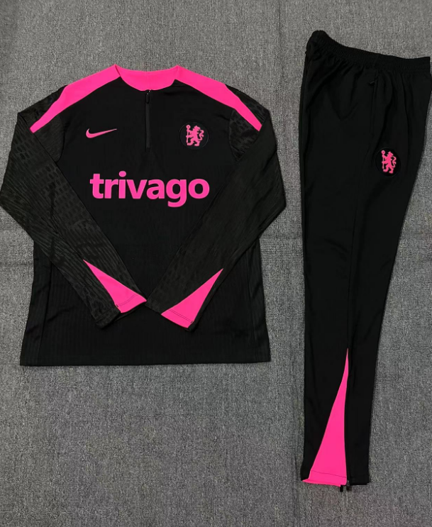 Chelsea 2024/25 Training Tracksuit (Black Pink)