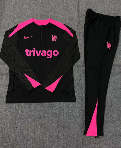 Chelsea 2024/25 Training Tracksuit (Black Pink)