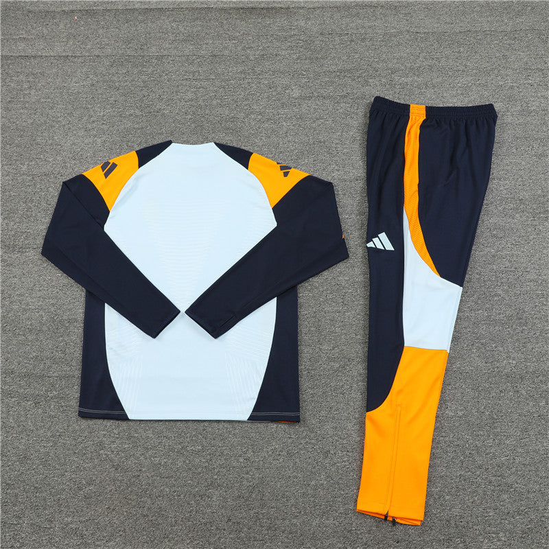 Real Madrid 2024/25 Training Tracksuit (White + Orange #6)