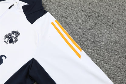 Real Madrid 2024/25 Training Tracksuit (White + Orange #2)